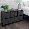 Simplify 5 Drawer Storage Chest Gray: Plastic Dresser Storage, Utility Cabinet, Universal Storage, 40 lb Capacity