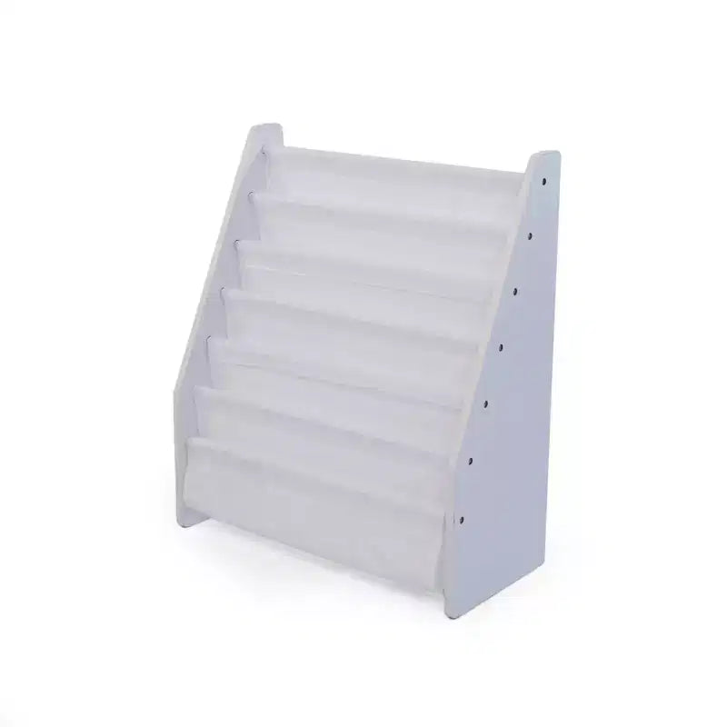 Kids' Cambridge Supersized Bookshelf 6 Tier Book Rack Organizer White - Humble Crew: Toddler Book Storage, MDF Frame