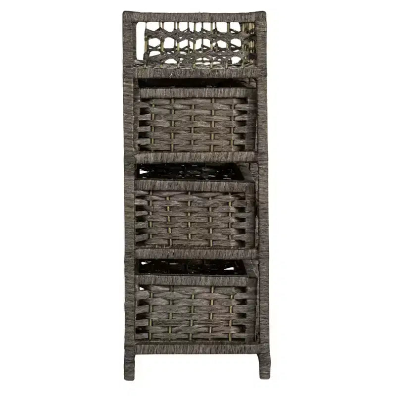 3-Drawer Storage Organizer Unit with Top Shelf and Cutout Handles