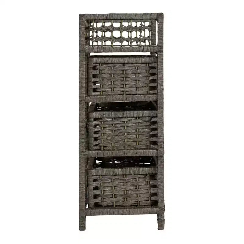 3-Drawer Storage Organizer Unit with Top Shelf and Cutout Handles