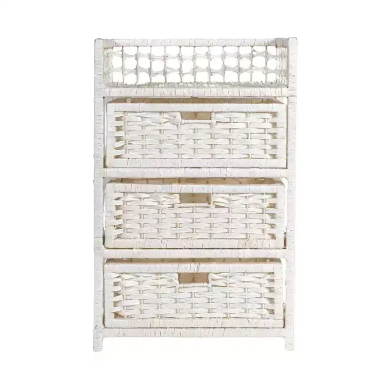 3-Drawer Storage Organizer Unit with Top Shelf and Cutout Handles