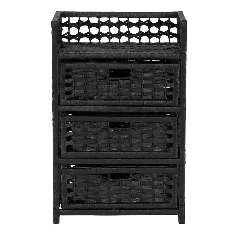 3-Drawer Storage Organizer Unit with Top Shelf and Cutout Handles