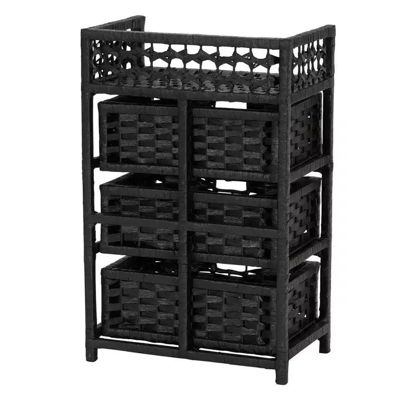 3-Drawer Storage Organizer Unit with Top Shelf and Cutout Handles
