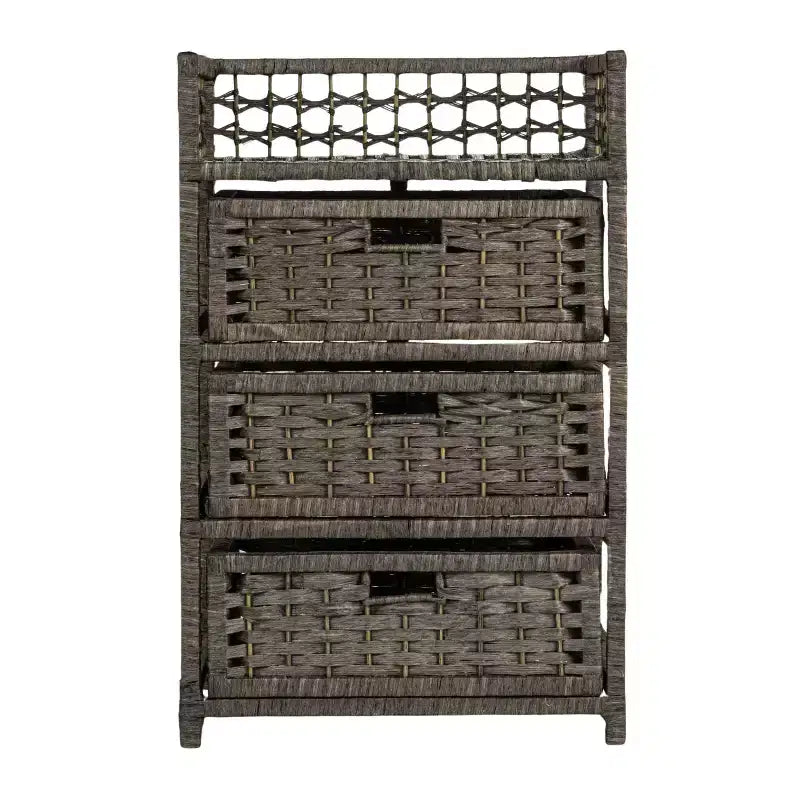 3-Drawer Storage Organizer Unit with Top Shelf and Cutout Handles