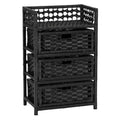 3-Drawer Storage Organizer Unit with Top Shelf and Cutout Handles