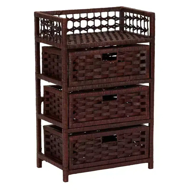 3-Drawer Storage Organizer Unit with Top Shelf and Cutout Handles