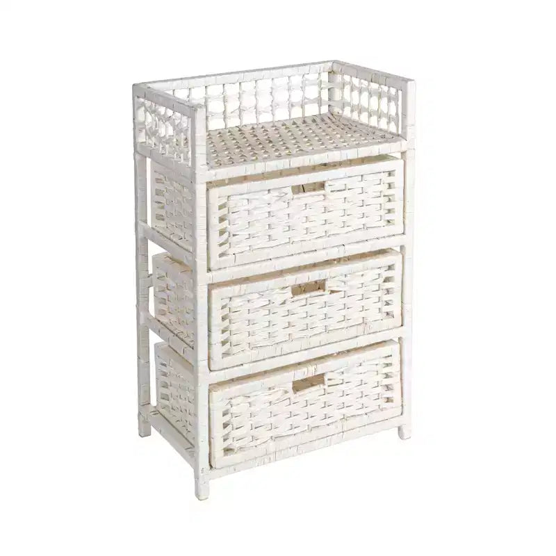 3-Drawer Storage Organizer Unit with Top Shelf and Cutout Handles