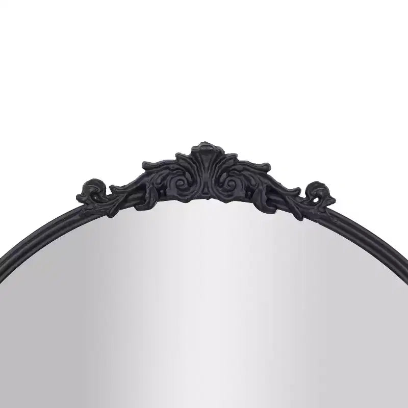 Emma and Oliver Arched Wall Mirror with Baroque Style Detail, and Aluminum Backed Glass for Clarity for Entryways, Bathrooms & More