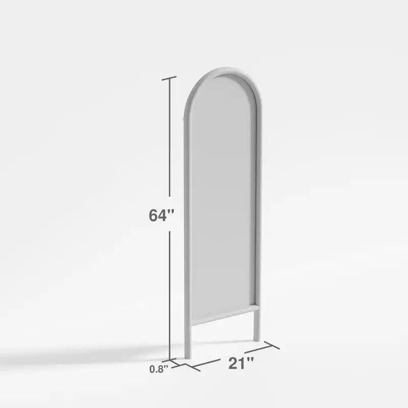 PexFix 21 in. W x 64 in. H Ladder-Style Arched Solid Wood Framed Mirror in Brown