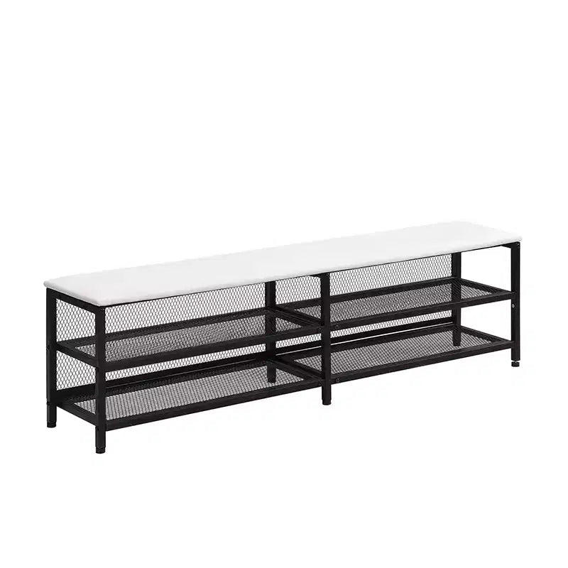 Full/Twin Size Metal Platform Bed Frame with Two-Tier Storage Shelves, Charging Station, Storage Cabinet -ModernLuxe