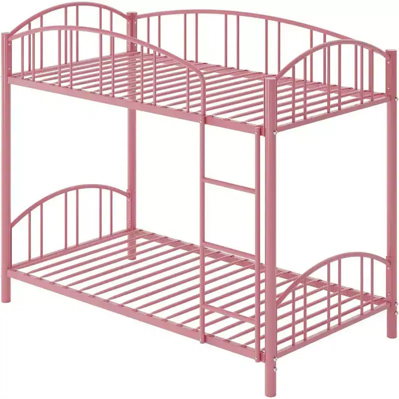 Twin Bunk Bed with Stairs, Metal Bunk Bed Frame with Guardrail for Kids and Teens, Space-Saving for Bedrooms and Dorms