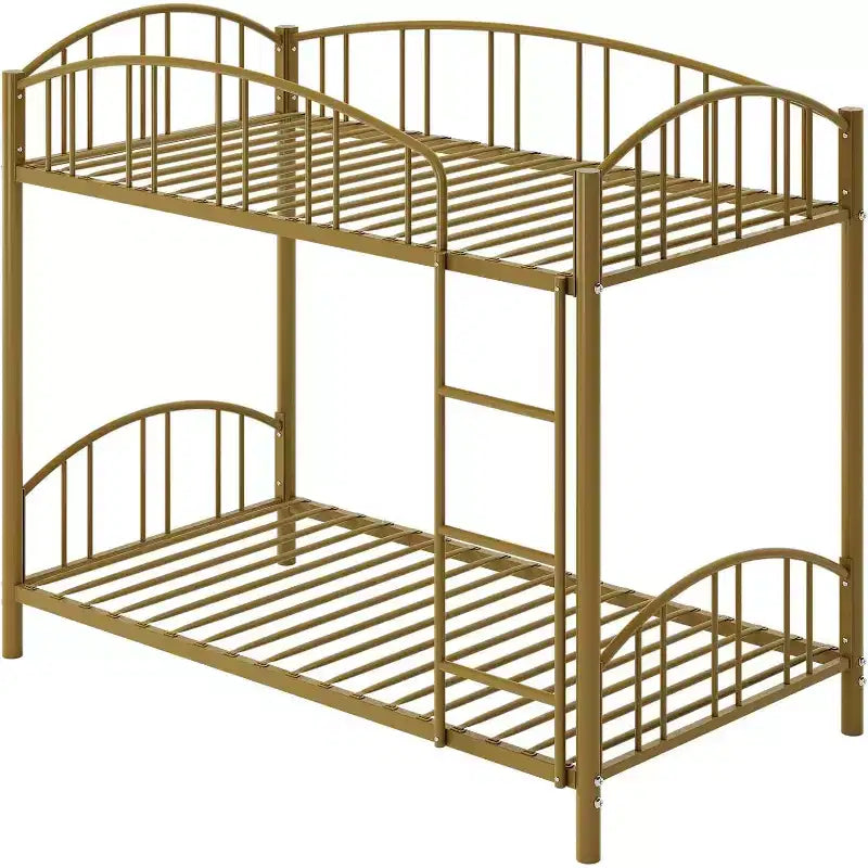 Twin Bunk Bed with Stairs, Metal Bunk Bed Frame with Guardrail for Kids and Teens, Space-Saving for Bedrooms and Dorms