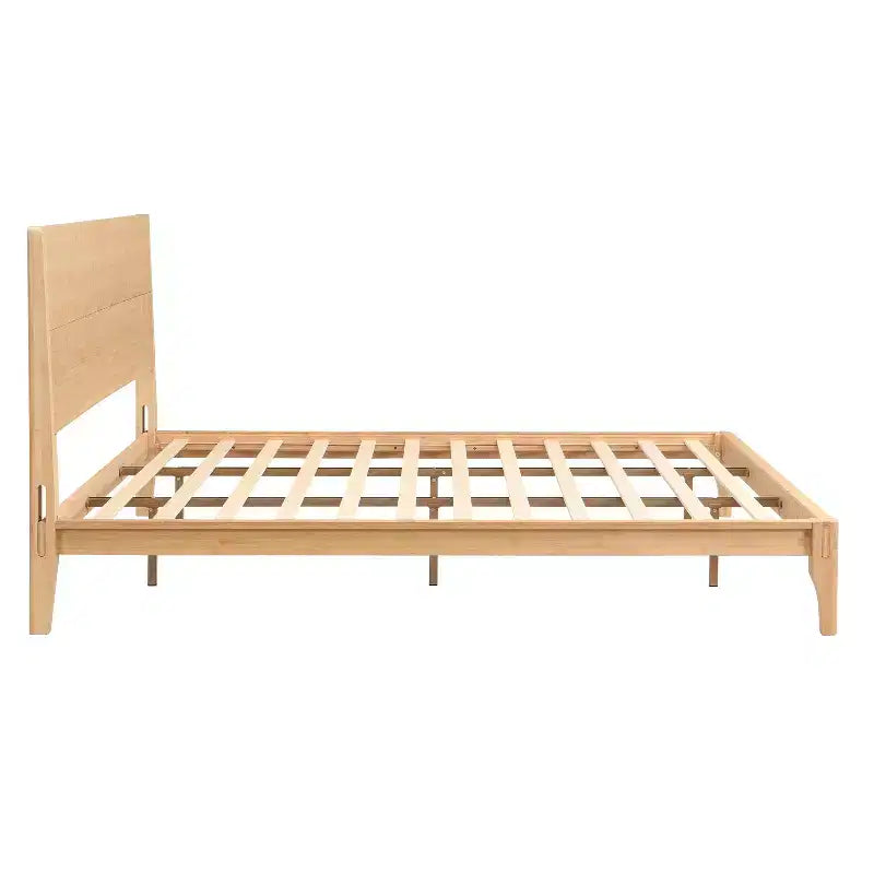 GDFStudio Julia 12 Inch Mid-Century Modern Bamboo Platform Bed with Wood Slat Metal Support