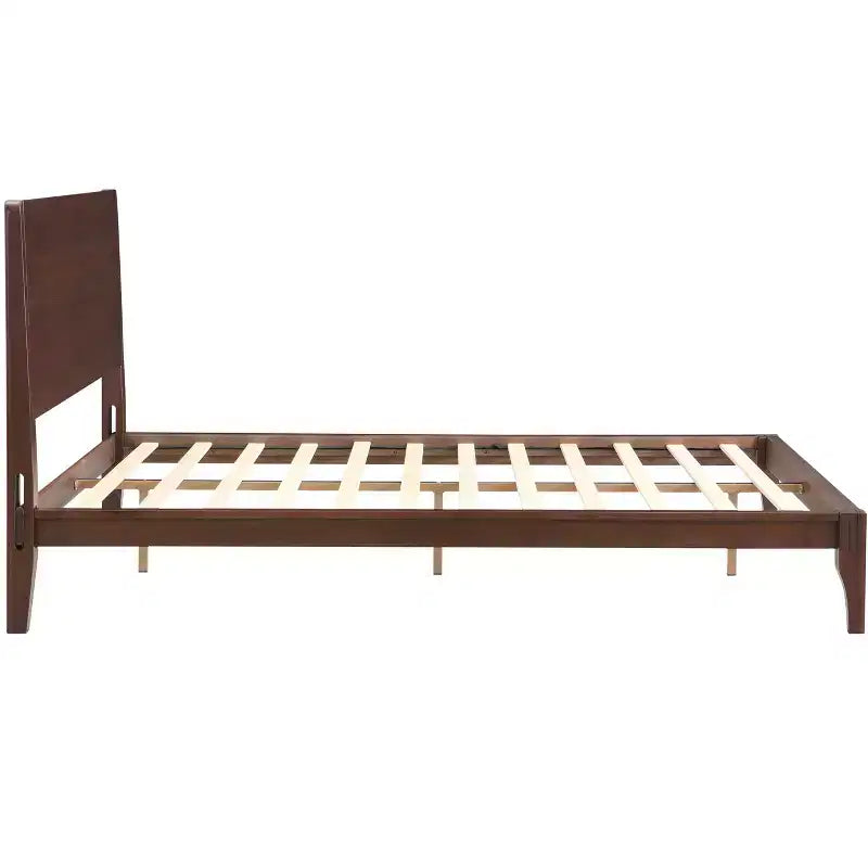 GDFStudio Julia 12 Inch Mid-Century Modern Bamboo Platform Bed with Wood Slat Metal Support