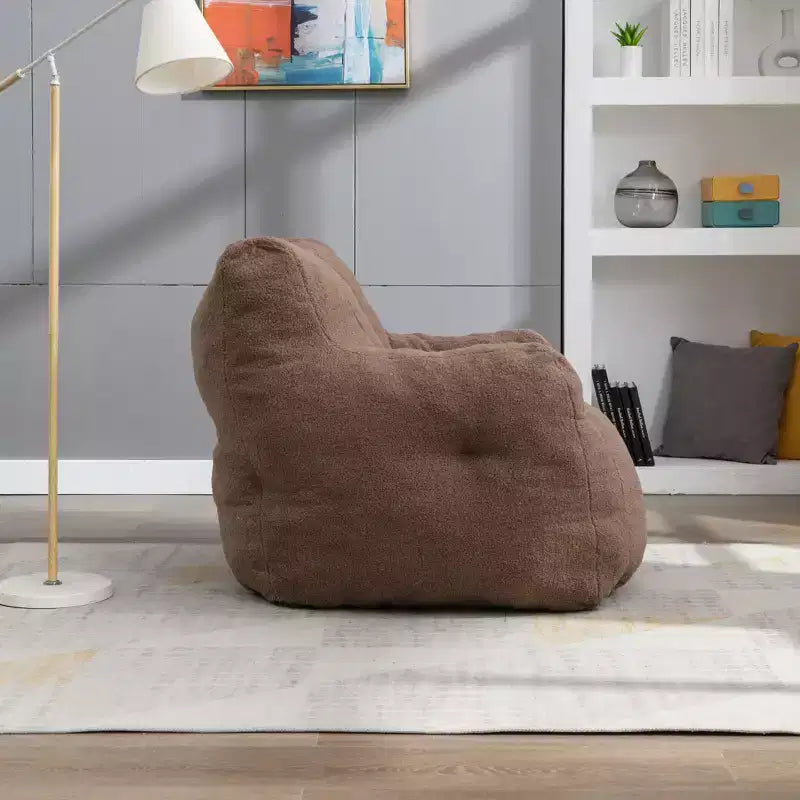 Bean Bag Chair Velvet Fabric Tufted Soft Stuffed with Memory Foam Filler Fluffy and Lazy Sofa Lounger Giant Chair for Bedroom Living Room