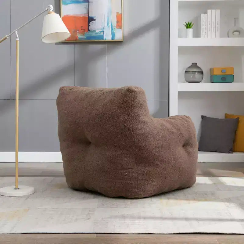 Bean Bag Chair Velvet Fabric Tufted Soft Stuffed with Memory Foam Filler Fluffy and Lazy Sofa Lounger Giant Chair for Bedroom Living Room