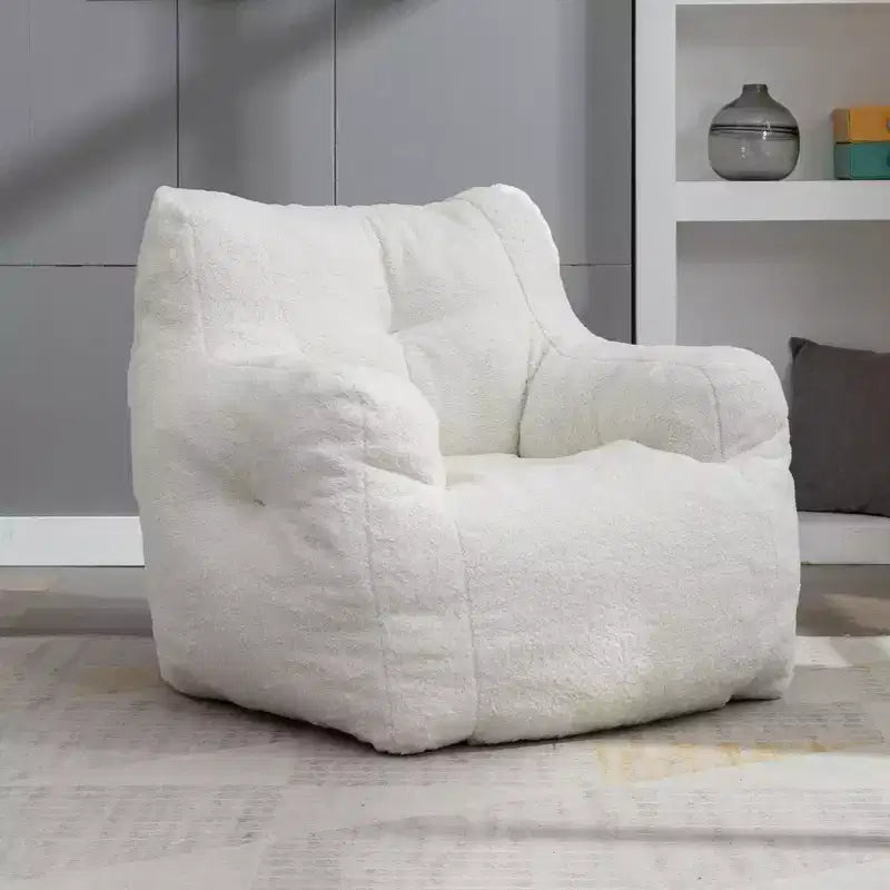 Bean Bag Chair Velvet Fabric Tufted Soft Stuffed with Memory Foam Filler Fluffy and Lazy Sofa Lounger Giant Chair for Bedroom Living Room