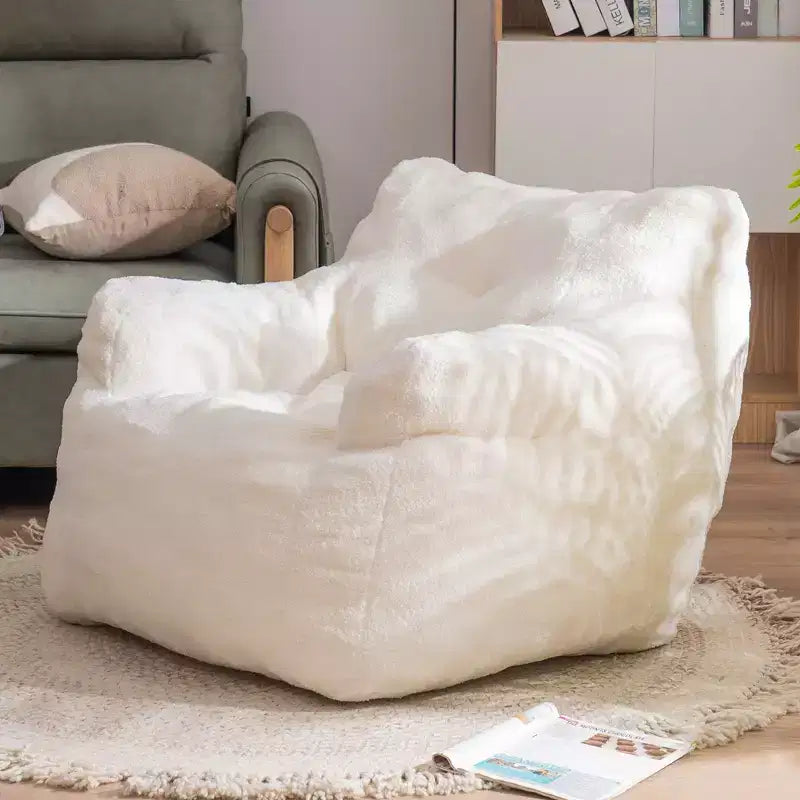 Bean Bag Chair Velvet Fabric Tufted Soft Stuffed with Memory Foam Filler Fluffy and Lazy Sofa Lounger Giant Chair for Bedroom Living Room