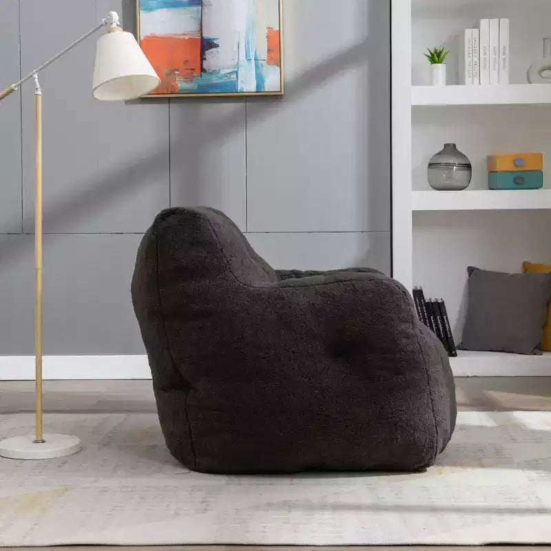 Bean Bag Chair Velvet Fabric Tufted Soft Stuffed with Memory Foam Filler Fluffy and Lazy Sofa Lounger Giant Chair for Bedroom Living Room