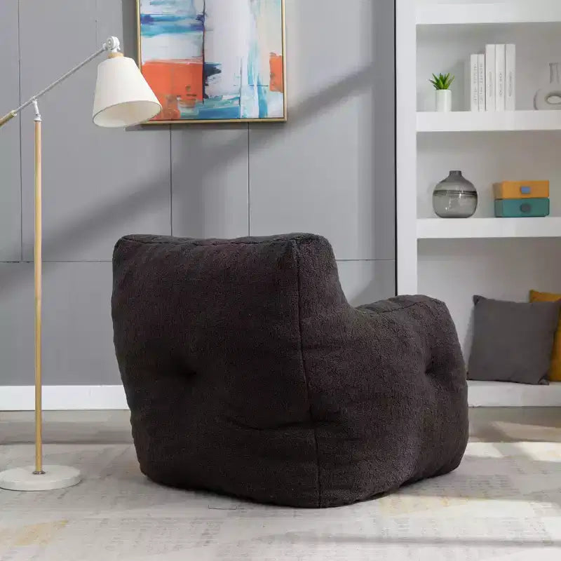 Bean Bag Chair Velvet Fabric Tufted Soft Stuffed with Memory Foam Filler Fluffy and Lazy Sofa Lounger Giant Chair for Bedroom Living Room