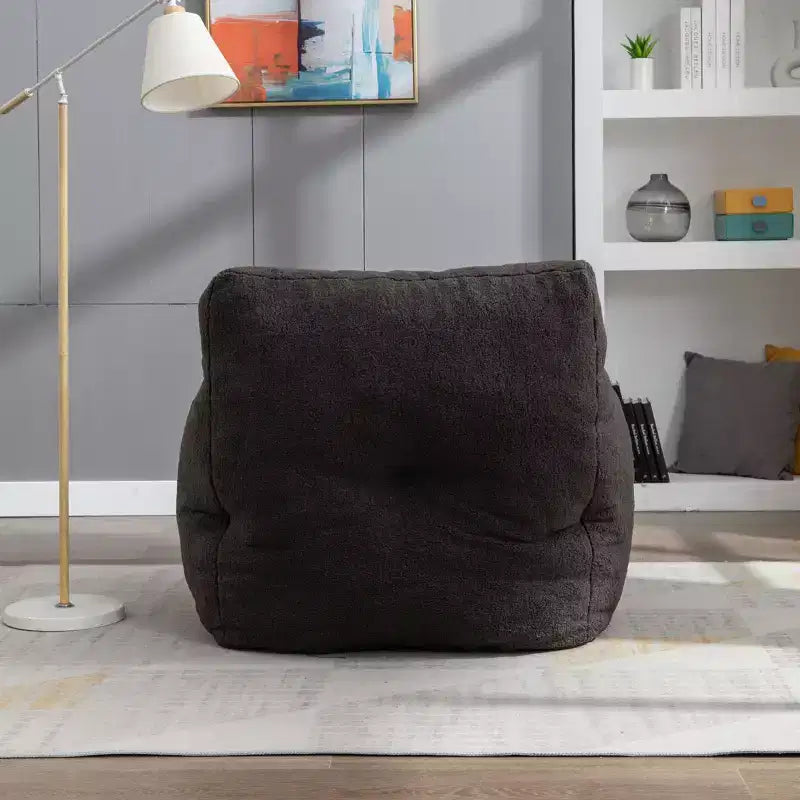 Bean Bag Chair Velvet Fabric Tufted Soft Stuffed with Memory Foam Filler Fluffy and Lazy Sofa Lounger Giant Chair for Bedroom Living Room