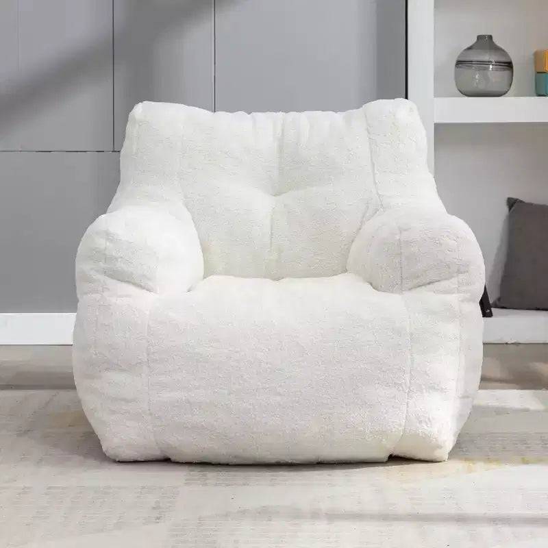 Bean Bag Chair Velvet Fabric Tufted Soft Stuffed with Memory Foam Filler Fluffy and Lazy Sofa Lounger Giant Chair for Bedroom Living Room