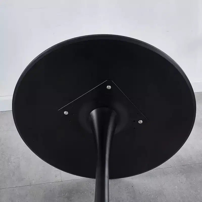 31.5 Inch Black Square Tulip Dining Table, Mid Century Modern Small Space Kitchen Table with Metal Pedestal Base