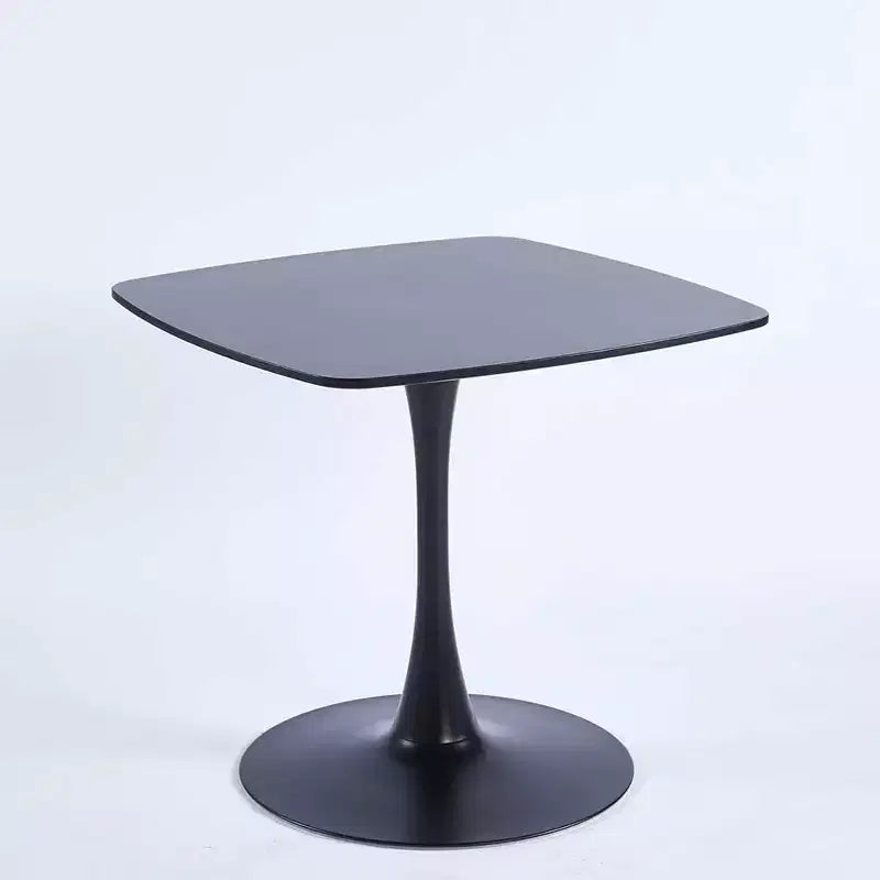 31.5 Inch Black Square Tulip Dining Table, Mid Century Modern Small Space Kitchen Table with Metal Pedestal Base