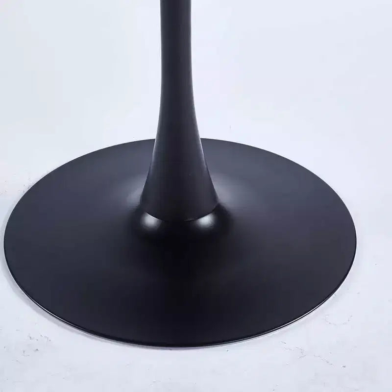 31.5 Inch Black Square Tulip Dining Table, Mid Century Modern Small Space Kitchen Table with Metal Pedestal Base