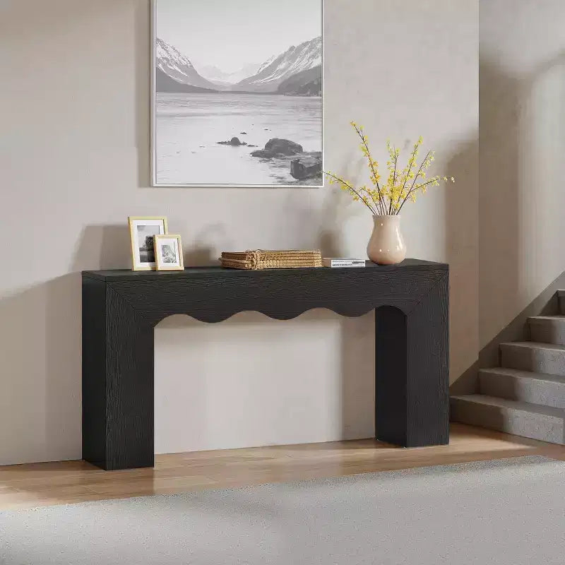 Lantine 63-Inch Solid Wood Console Table, Farmhouse Sofa Table Behind Couch for Entryway, Living Room, and Foyer, Easy Assembly