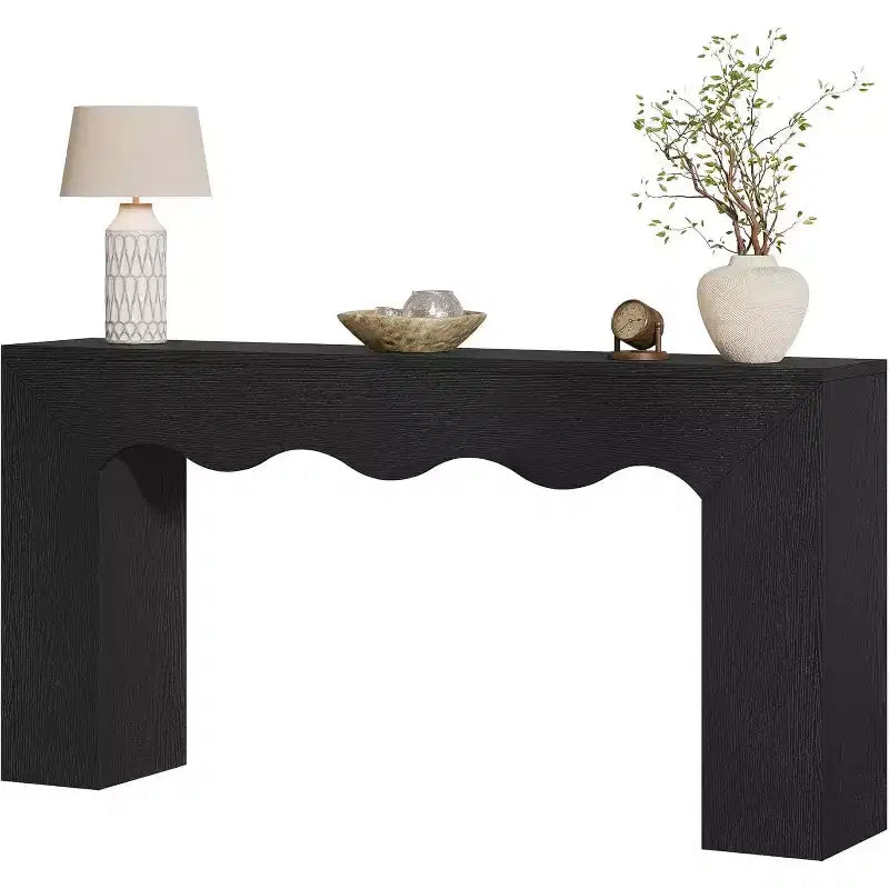 Lantine 63-Inch Solid Wood Console Table, Farmhouse Sofa Table Behind Couch for Entryway, Living Room, and Foyer, Easy Assembly