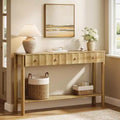 Lantine 55-Inch Console Table with 2 Drawers, Modern Fluted Entryway Table, Narrow Sofa Table for Living Room, Hallway, Foyer