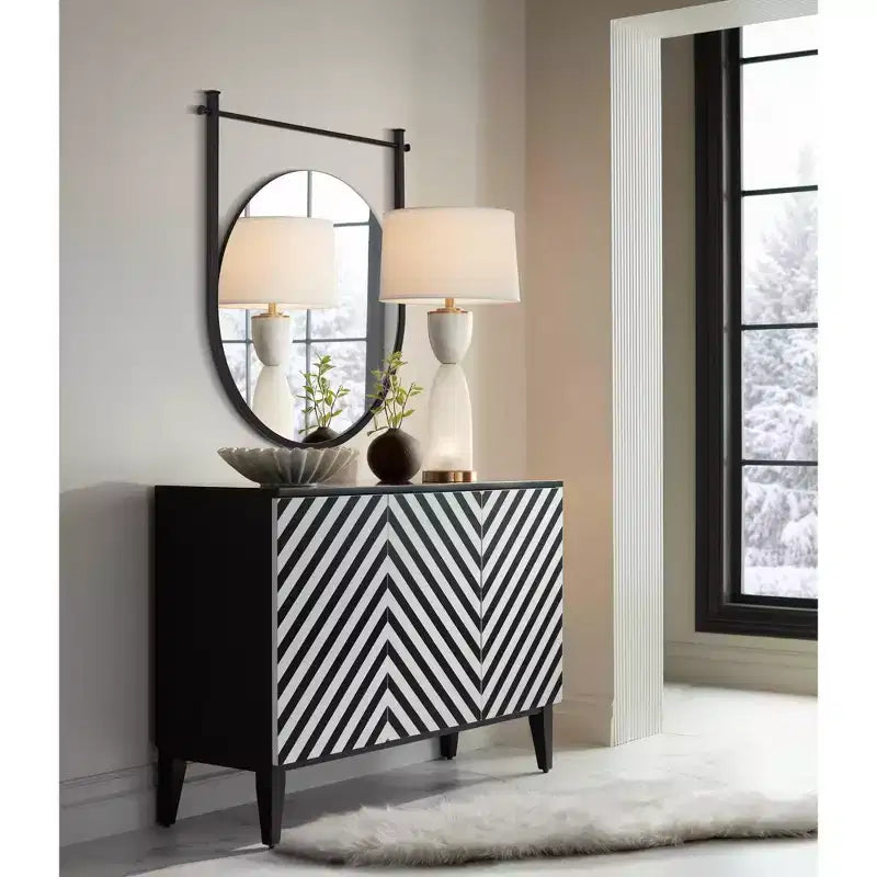 Uttermost Nassau 30x33 Black Round Wall Mirror