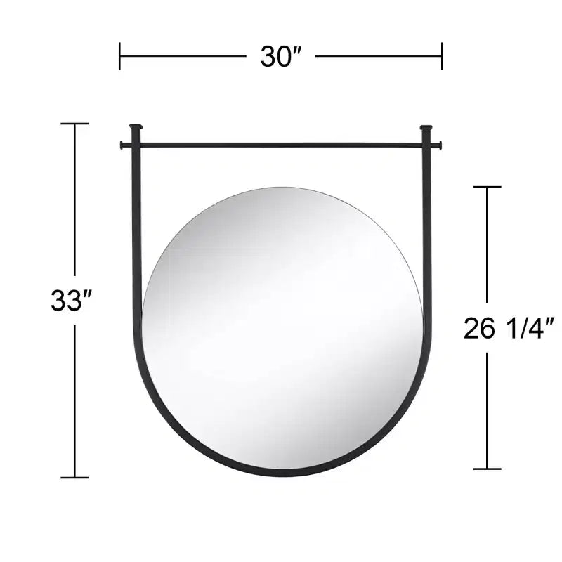 Uttermost Nassau 30x33 Black Round Wall Mirror