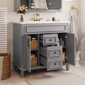 36 Bathroom Vanity with Sink Combo, Bathroom Storage Vanity with 2 Drawers & 2 Soft-Closing Doors, Wooden Bathroom Cabinet with Single Sink