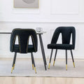 TUYOHW Curved & Open Backrest Dining Chairs with Nailheads,2 PCS Velvet Kitchen Chairs with Metal Legs,Modern Dining Room Chairs for Living Room