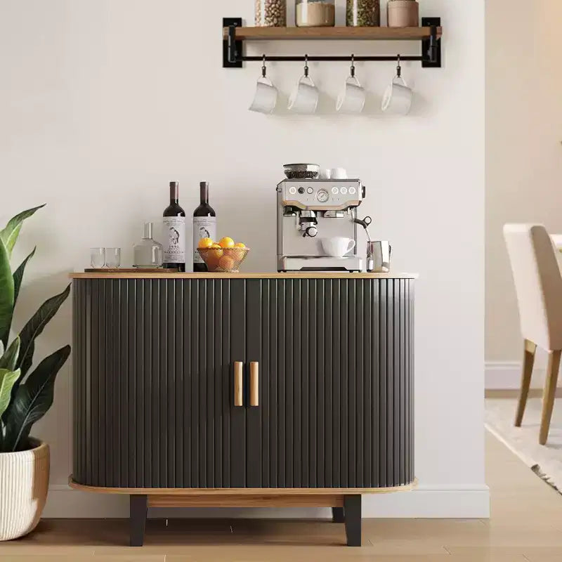 40'' Fluted Sideboard Buffer Cabinet, Storage Cabinet with Sliding Door & Adjustable Shelf, for Living&Dining Room Kitchen Hallway