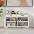 sumyeg 55.91 Farmhouse Sideboard Buffet Cabinet with 2 Drawers and 4 Doors for Dining Storage
