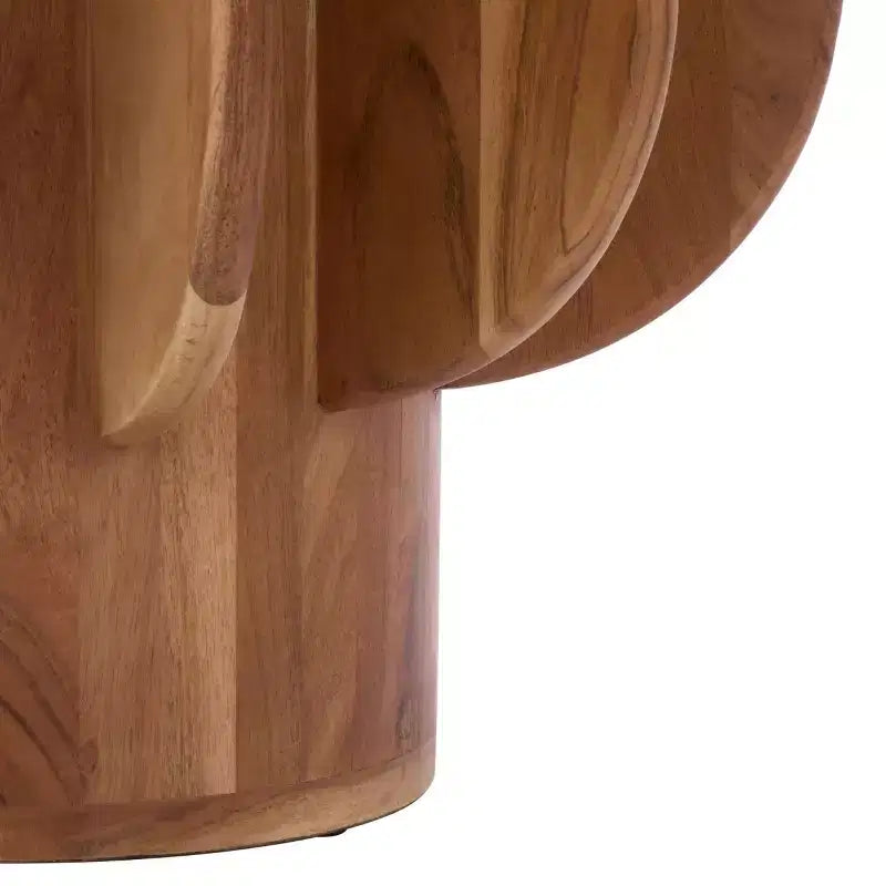 Marata Glass Side Table - ACC3222 - Glass/Walnut - Safavieh