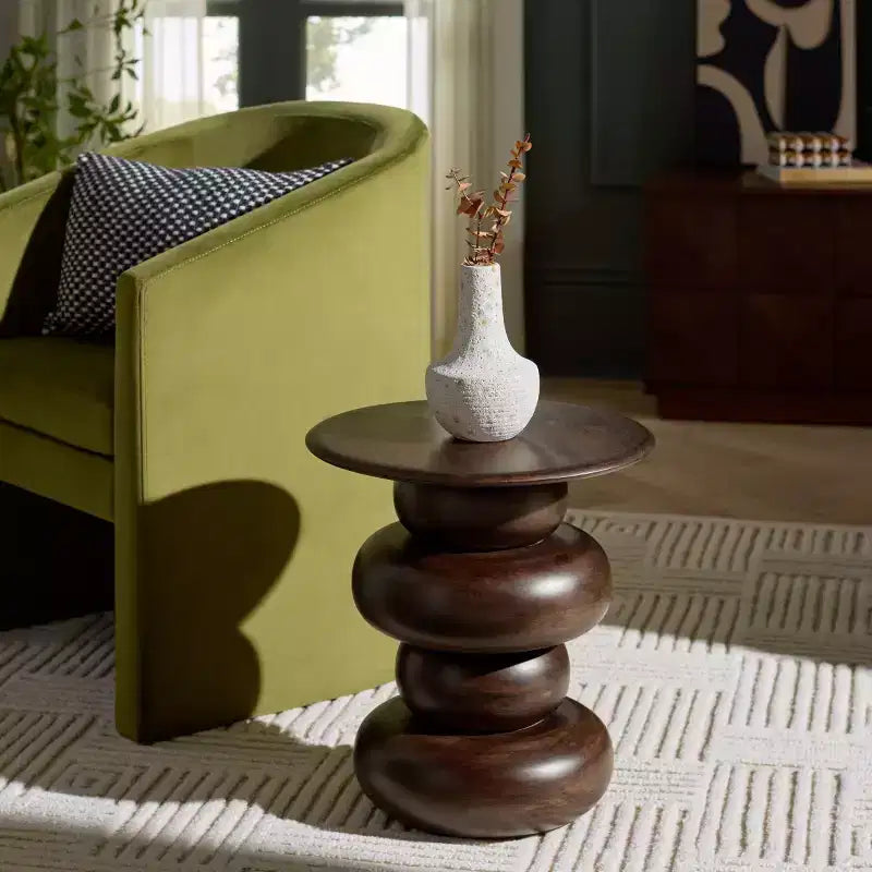 Nube Round Accent Table - ACC3255 - Dark Brown - Safavieh