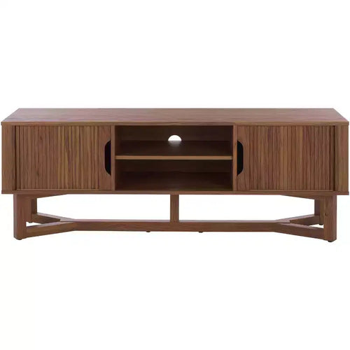 Ilyum 2 Shelf Tambour Doors Sideboard - MED3110 - Walnut - Safavieh