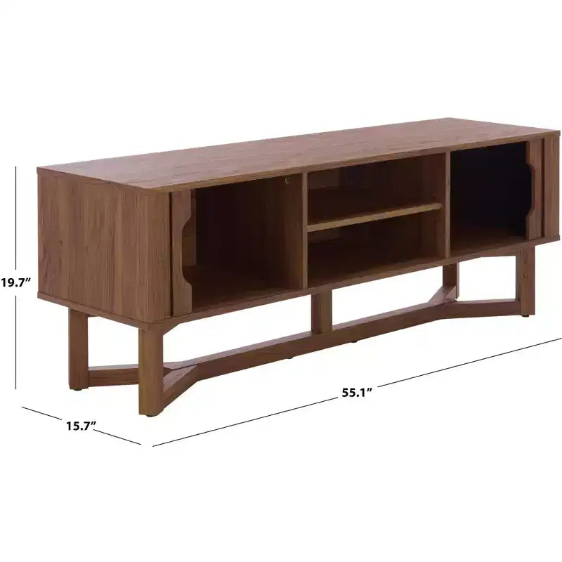 Ilyum 2 Shelf Tambour Doors Sideboard - MED3110 - Walnut - Safavieh