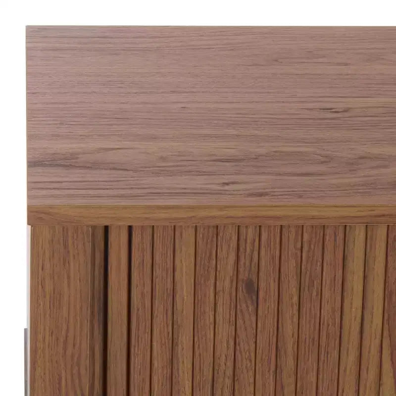 Ilyum 2 Shelf Tambour Doors Sideboard - MED3110 - Walnut - Safavieh