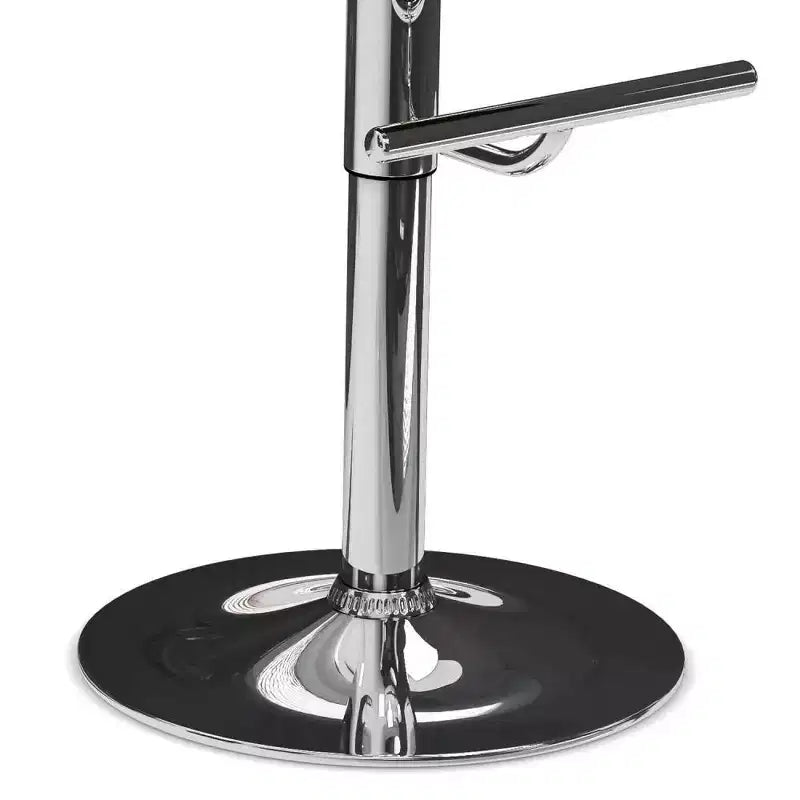 WyndenHall Maren Adjustable Swivel Bar Stool Black: Mid-century Modern, Faux Leather, Metal Legs