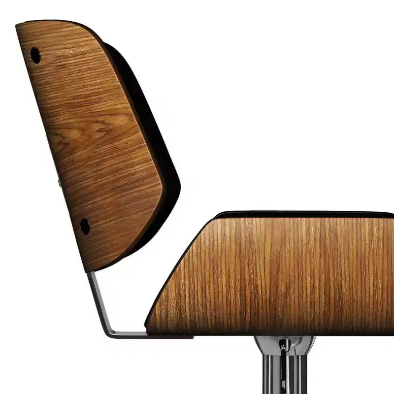 WyndenHall Maren Adjustable Swivel Bar Stool Black: Mid-century Modern, Faux Leather, Metal Legs