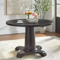 Buylateral Atwood 45" Round Pedestal Dining Table Matte Black