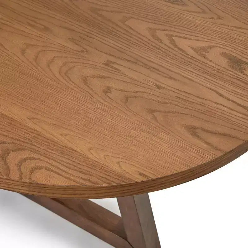 Lifestorey Valissa Modern Oval Trestle Dining Table Walnut
