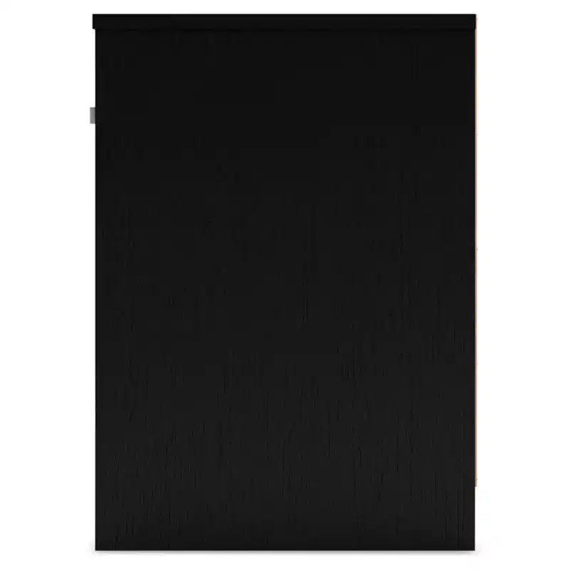 Finch Nightstand Black/Gray: Modern Matte Finish, Open Shelf, Cable Management, MDF & Metal, 22" Tall, Rectangle Shape