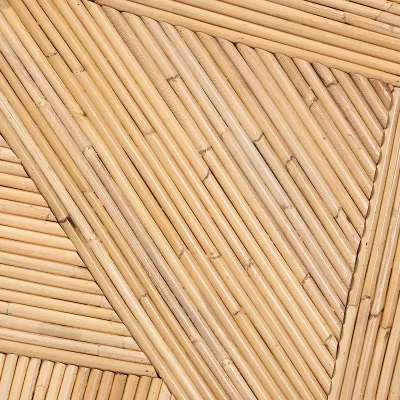 bali & pari Iryna Natural Rattan End Table Light honey: 17.7" High, No Assembly, Round Plywood Frame