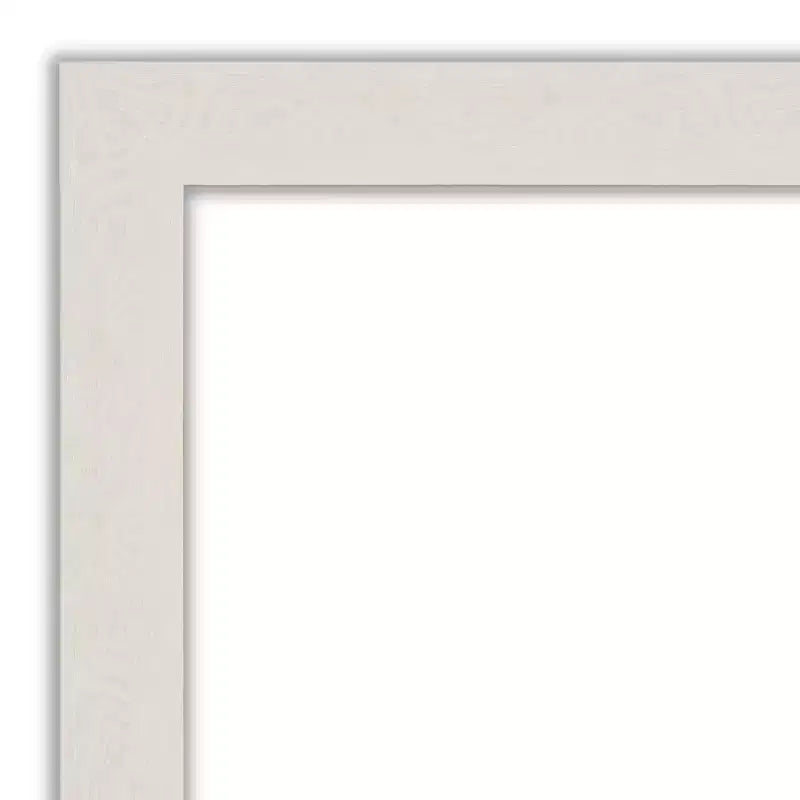 Amanti Art Rustic Plank White Narrow Petite Bevel Bathroom Wall Mirror 27.5 x 21.5 in.